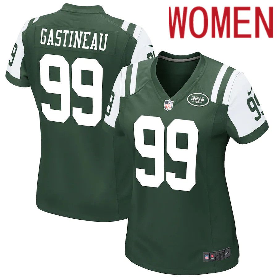 Women New York Jets #99 Mark Gastineau Nike Green Retired Game NFL Jersey->women nfl jersey->Women Jersey